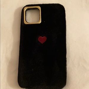 iPhone 11 Pro Max fluffy cover w/ heart